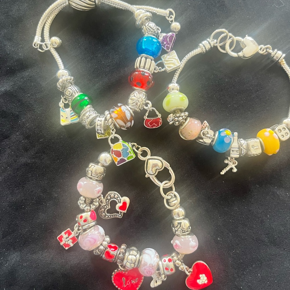 Colorful Charm Bracelet Set - Picture 2 of 3